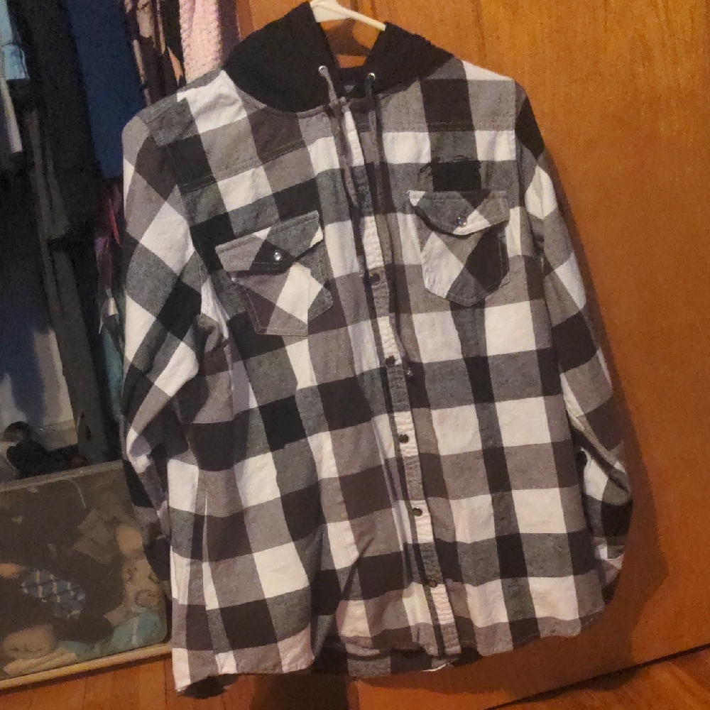 Legendary Whitetails Black, Brown and White Plaid  Button-Up